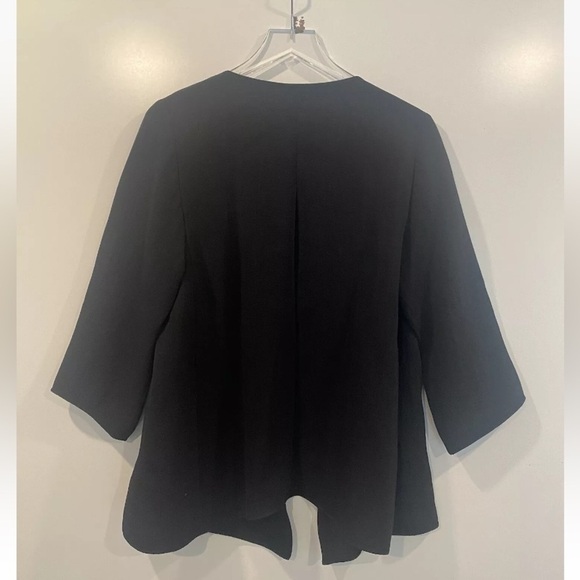 Eileen Fisher Black Silk Blend Cardigan Jacket Womens Size Small - Picture 2 of 7